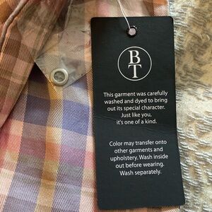 Billy T plaid ruffle button down shirt NWT